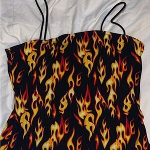 Rue 21: Flame Print Spaghetti Strap Tank Top